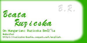 beata ruzicska business card